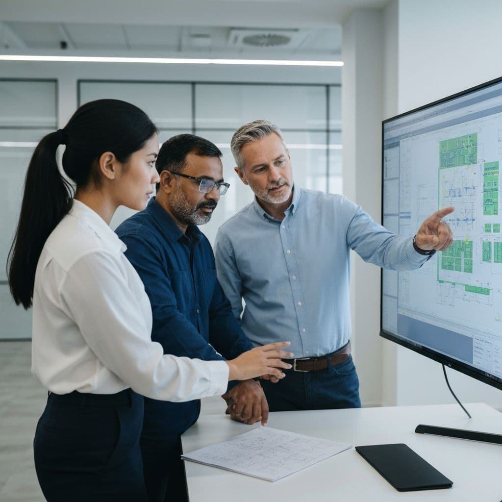 GridCore engineering team collaborating on data center infrastructure design